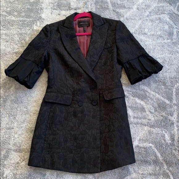 💕x2HP💕BCBGMaxAzria black printed blazer - Picture 3 of 16
